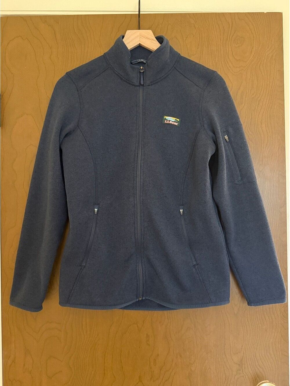 L.L.Bean Sweater Fleece Sz Small Navy Full Zip Pockets Katahdin Outdoor Gorpcore